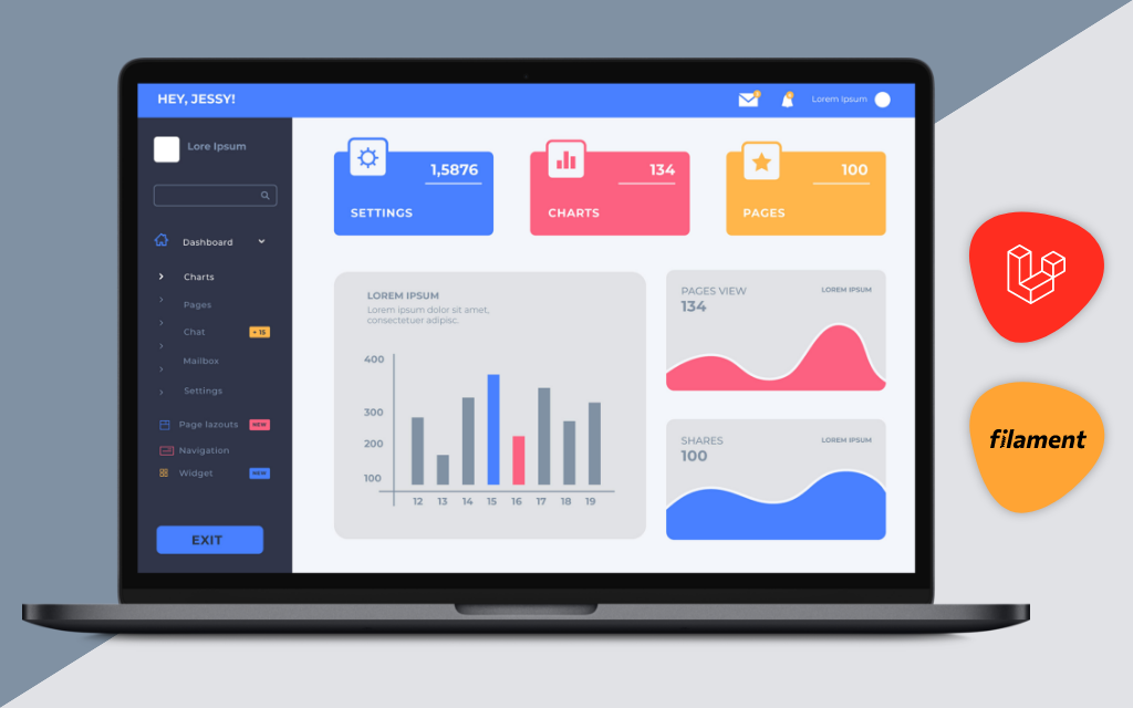 admin dashboard laravel filament
